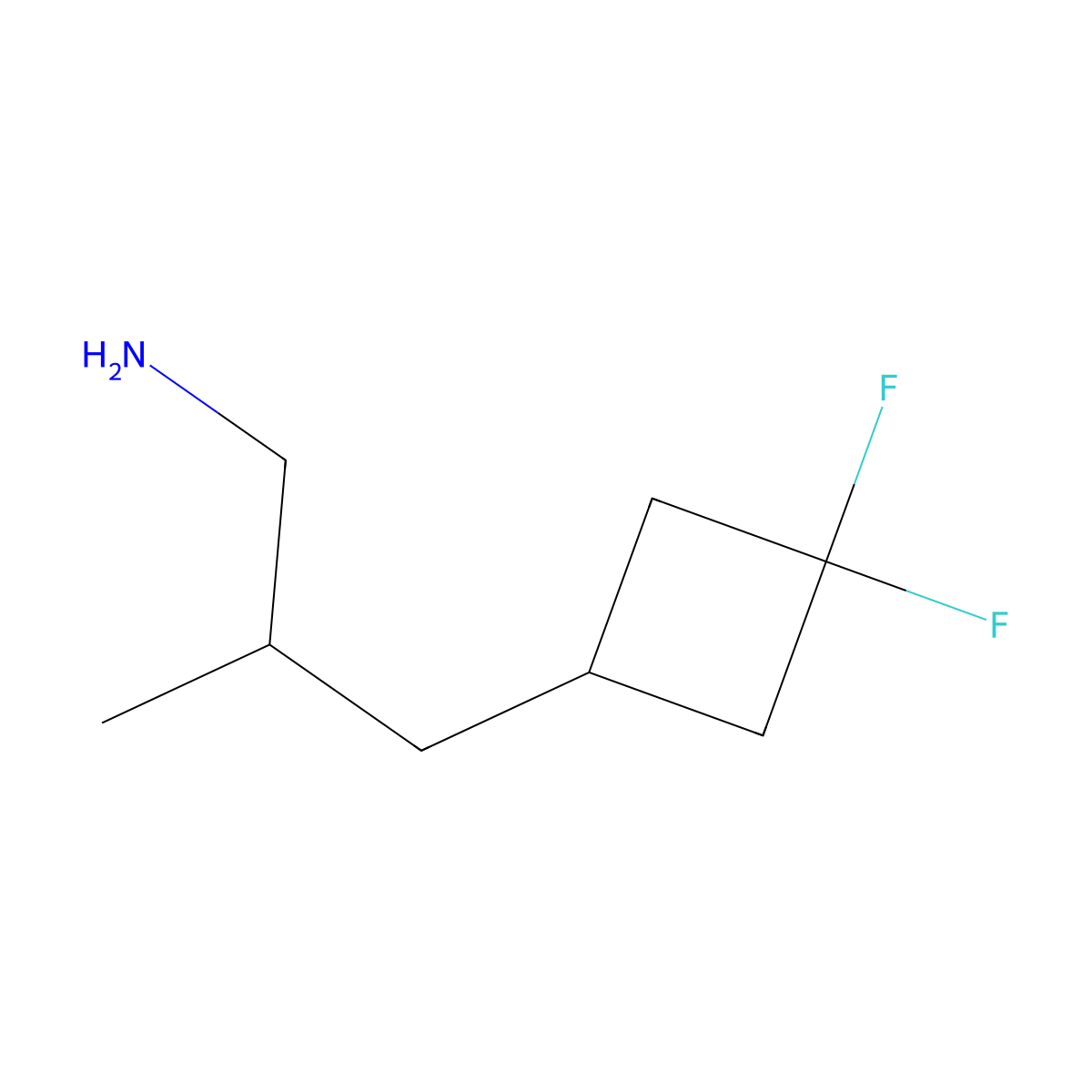 3-(3,3-Difluorocyclobutyl)-2-methylpropan-1-amine molecular structure, CAS 2248334-67-8