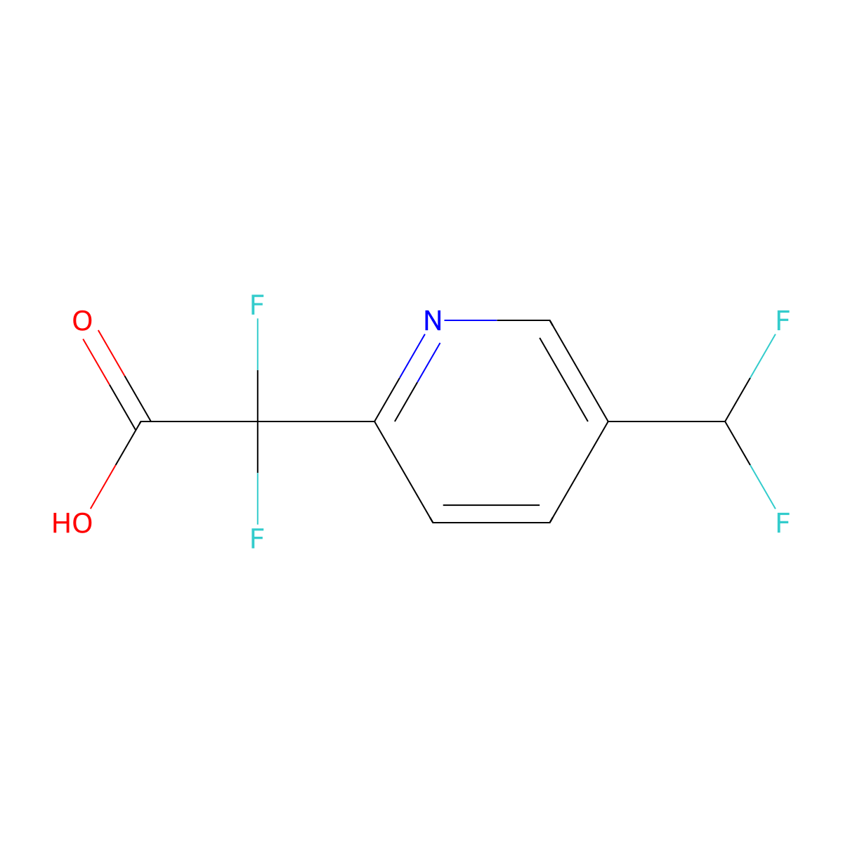 2-[5-(Difluoromethyl)pyridin-2-yl]-2,2-difluoroacetic acid molecular structure, CAS 2248334-76-9