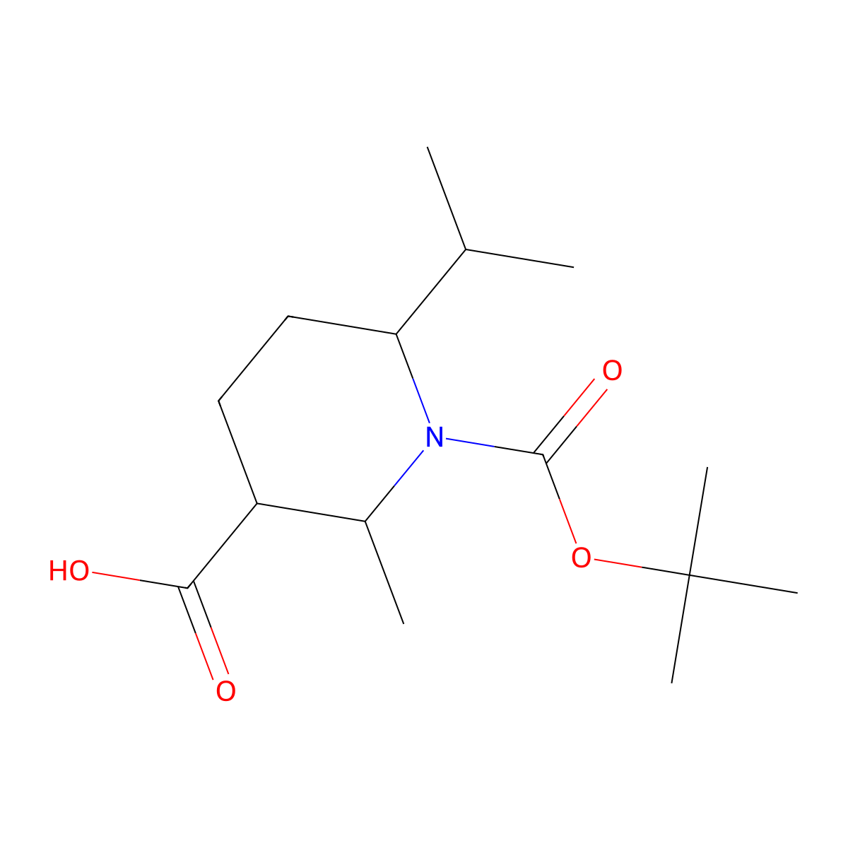 1-[(Tert-butoxy)carbonyl]-2-methyl-6-(propan-2-yl)piperidine-3-carboxylic acid molecular structure, CAS 2248335-29-5