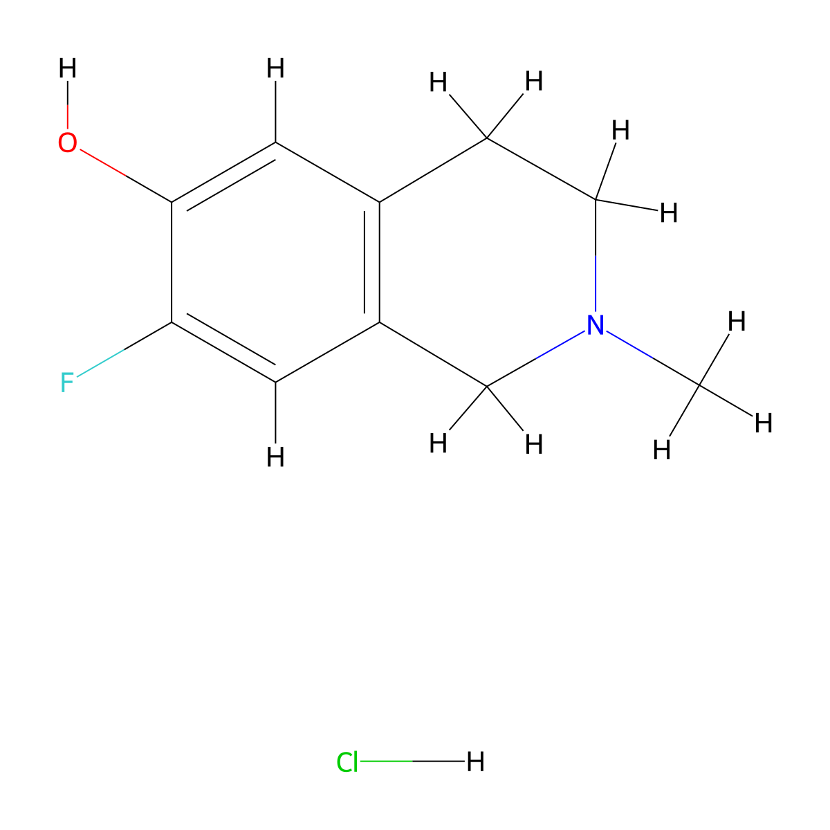 7-Fluoro-2-methyl-1,2,3,4-tetrahydroisoquinolin-6-ol hydrochloride molecular structure, CAS 2248335-47-7