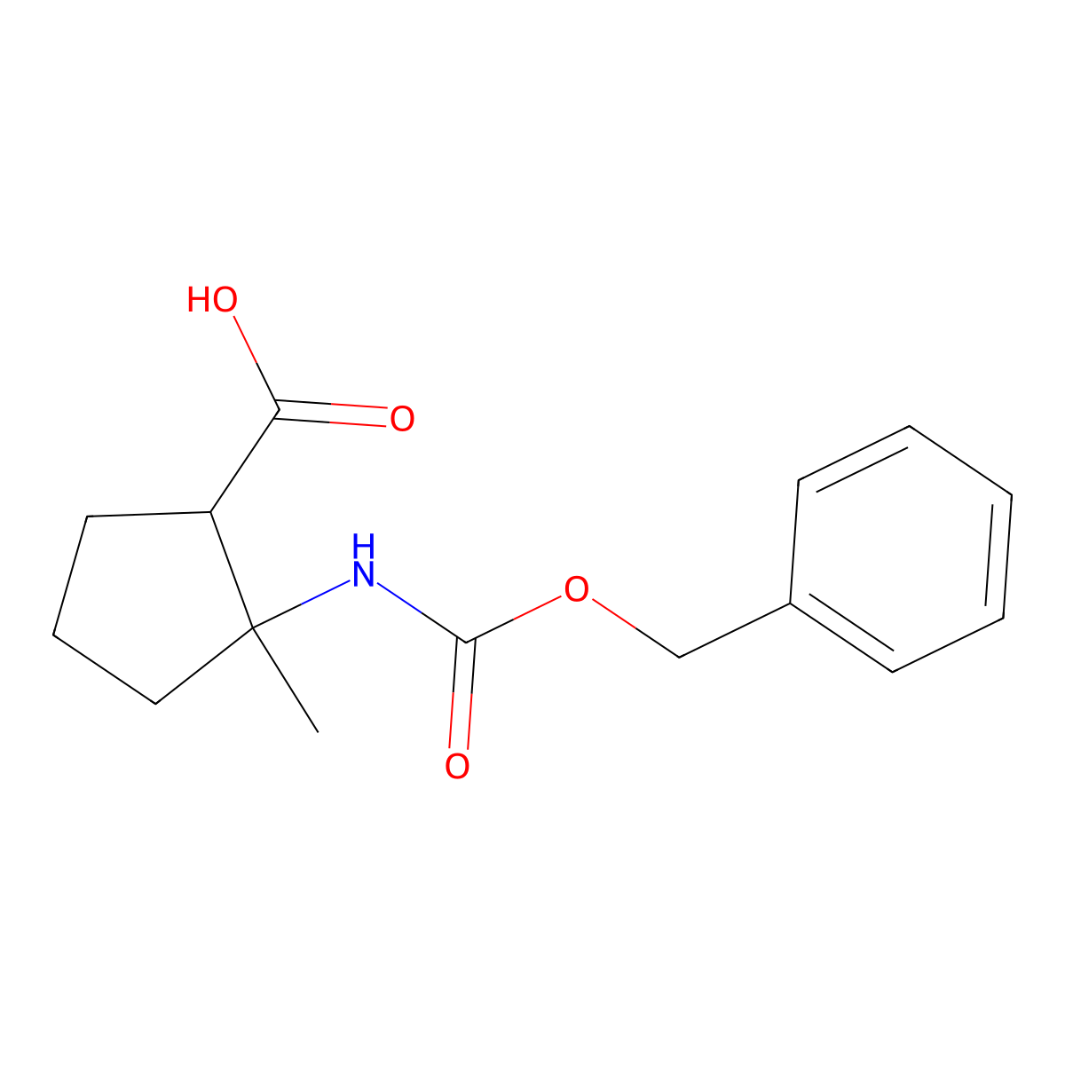 rac-(1R,2S)-2-{[(benzyloxy)carbonyl]amino}-2-methylcyclopentane-1-carboxylic acid molecular structure, CAS 2248335-84-2