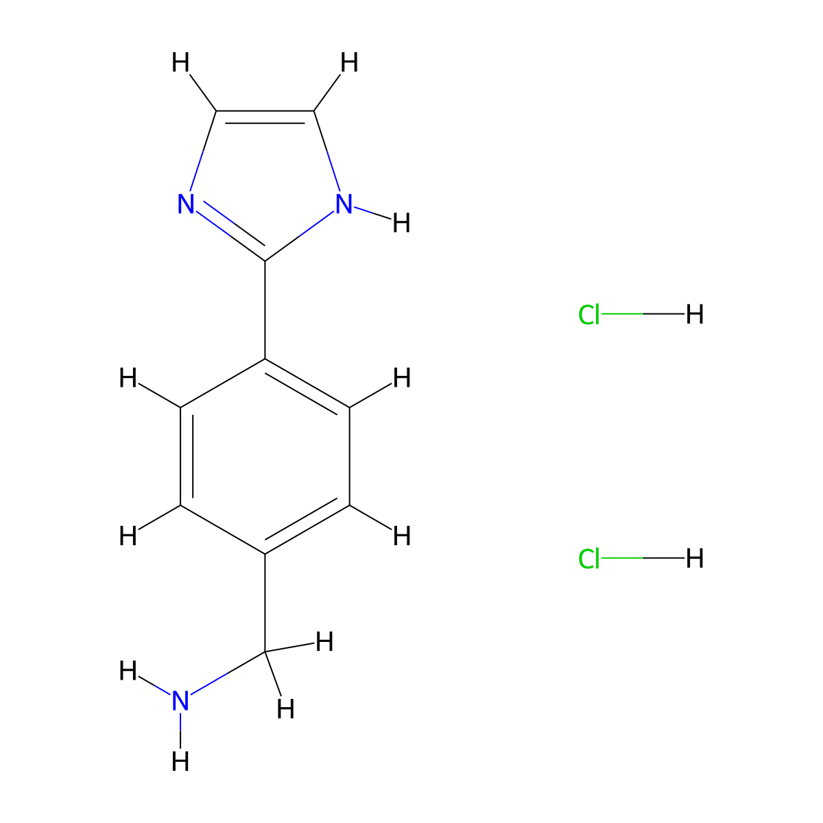 (4-(1H-imidazol-2-yl)phenyl)methanamine dihydrochloride molecular structure, CAS 2248336-12-9