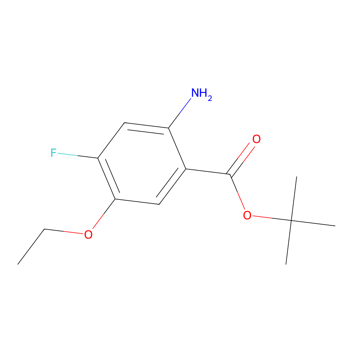 Tert-butyl 2-amino-5-ethoxy-4-fluorobenzoate molecular structure, CAS 2248336-68-5