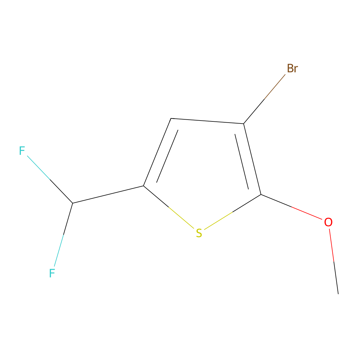 3-Bromo-5-(difluoromethyl)-2-methoxythiophene molecular structure, CAS 2248336-69-6