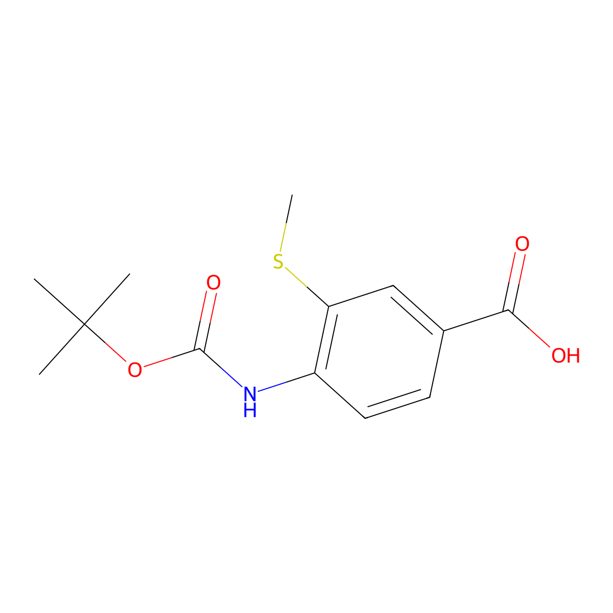 4-{[(Tert-butoxy)carbonyl]amino}-3-(methylsulfanyl)benzoic acid molecular structure, CAS 2248337-42-8