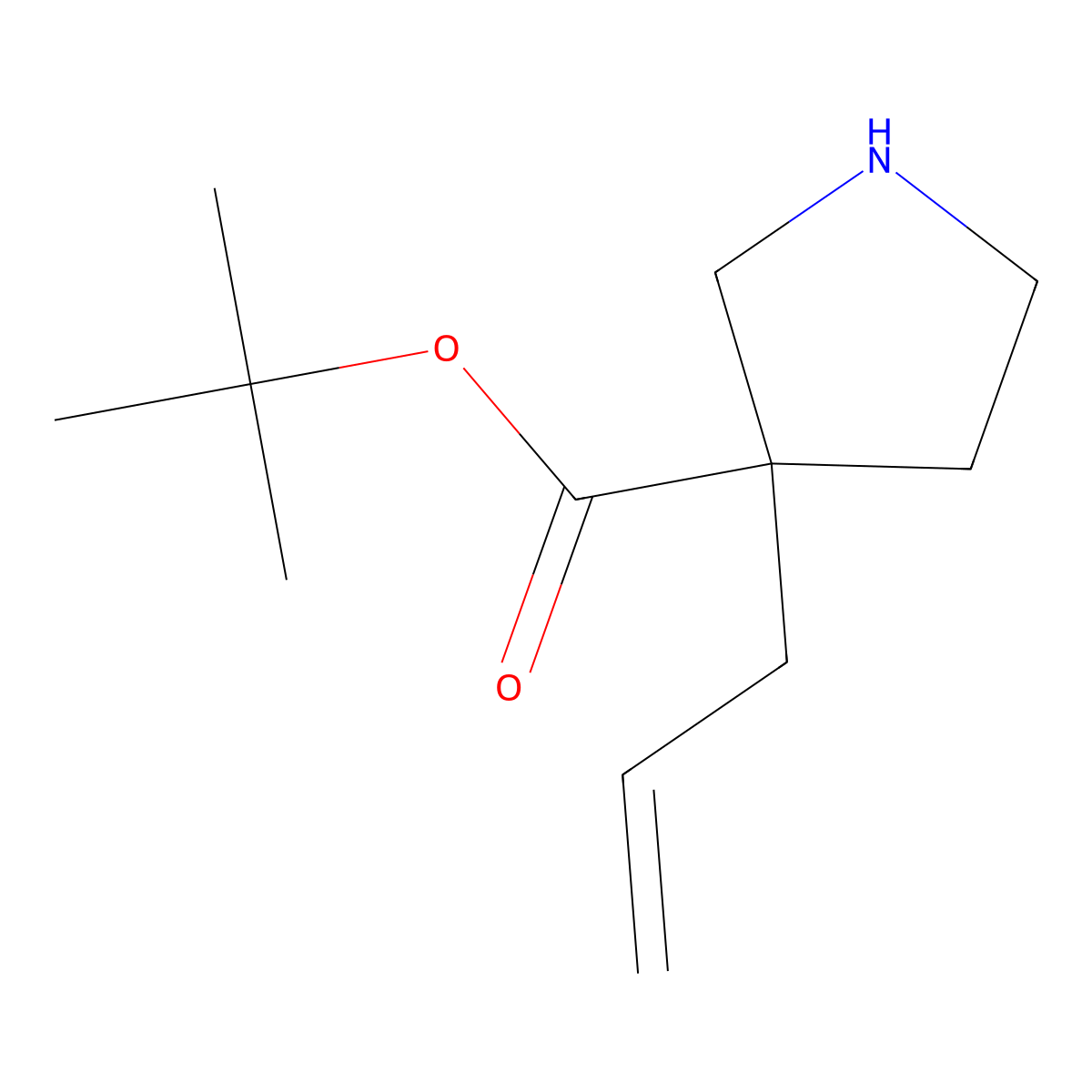Tert-butyl 3-(prop-2-en-1-yl)pyrrolidine-3-carboxylate molecular structure, CAS 2248337-69-9