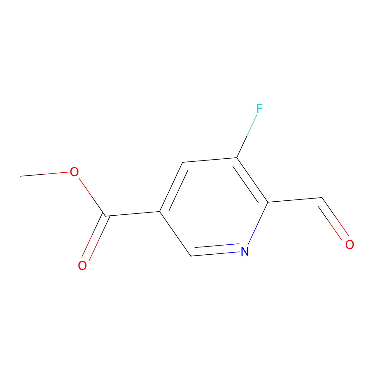 Methyl 5-fluoro-6-formylpyridine-3-carboxylate molecular structure, CAS 2248337-78-0