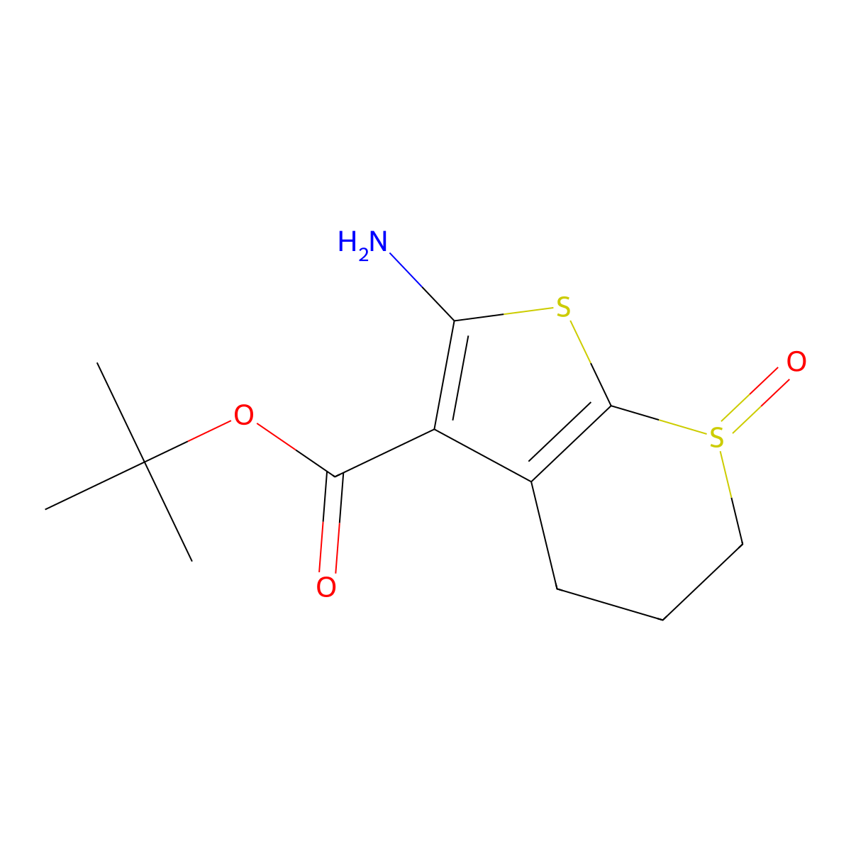 tert-butyl 6-amino-1-oxo-2H,3H,4H-1lambda4-thieno[2,3-b]thiopyran-5-carboxylate molecular structure, CAS 2248337-83-7