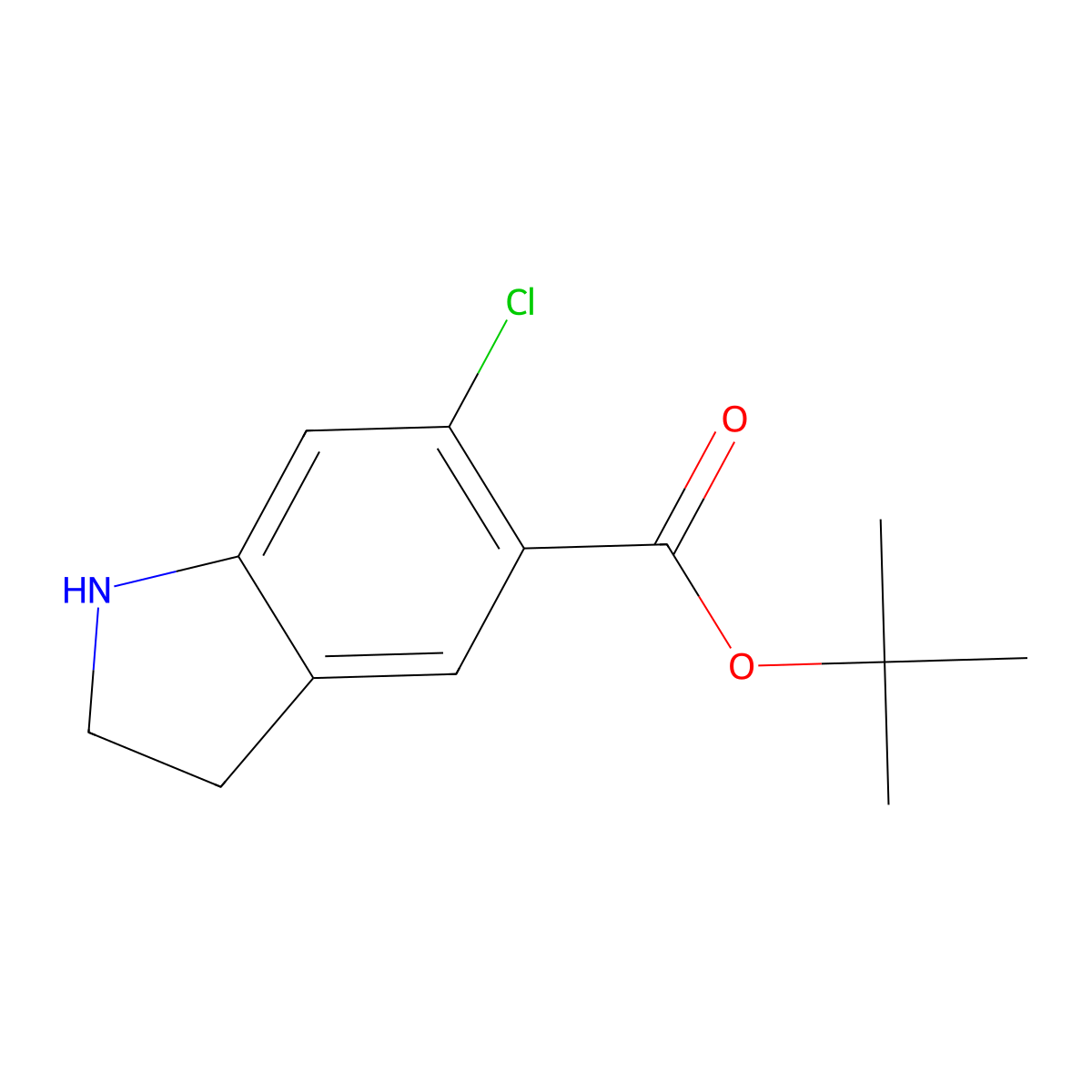 Tert-butyl 6-chloro-2,3-dihydro-1H-indole-5-carboxylate molecular structure, CAS 2248337-86-0