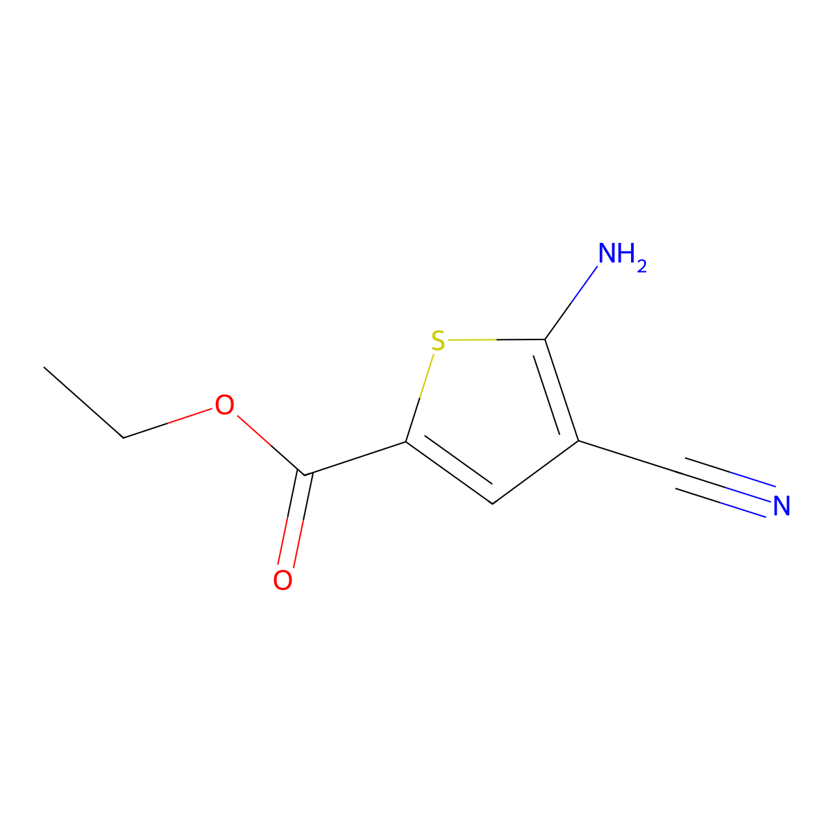 Ethyl 5-amino-4-cyanothiophene-2-carboxylate molecular structure, CAS 2248338-12-5