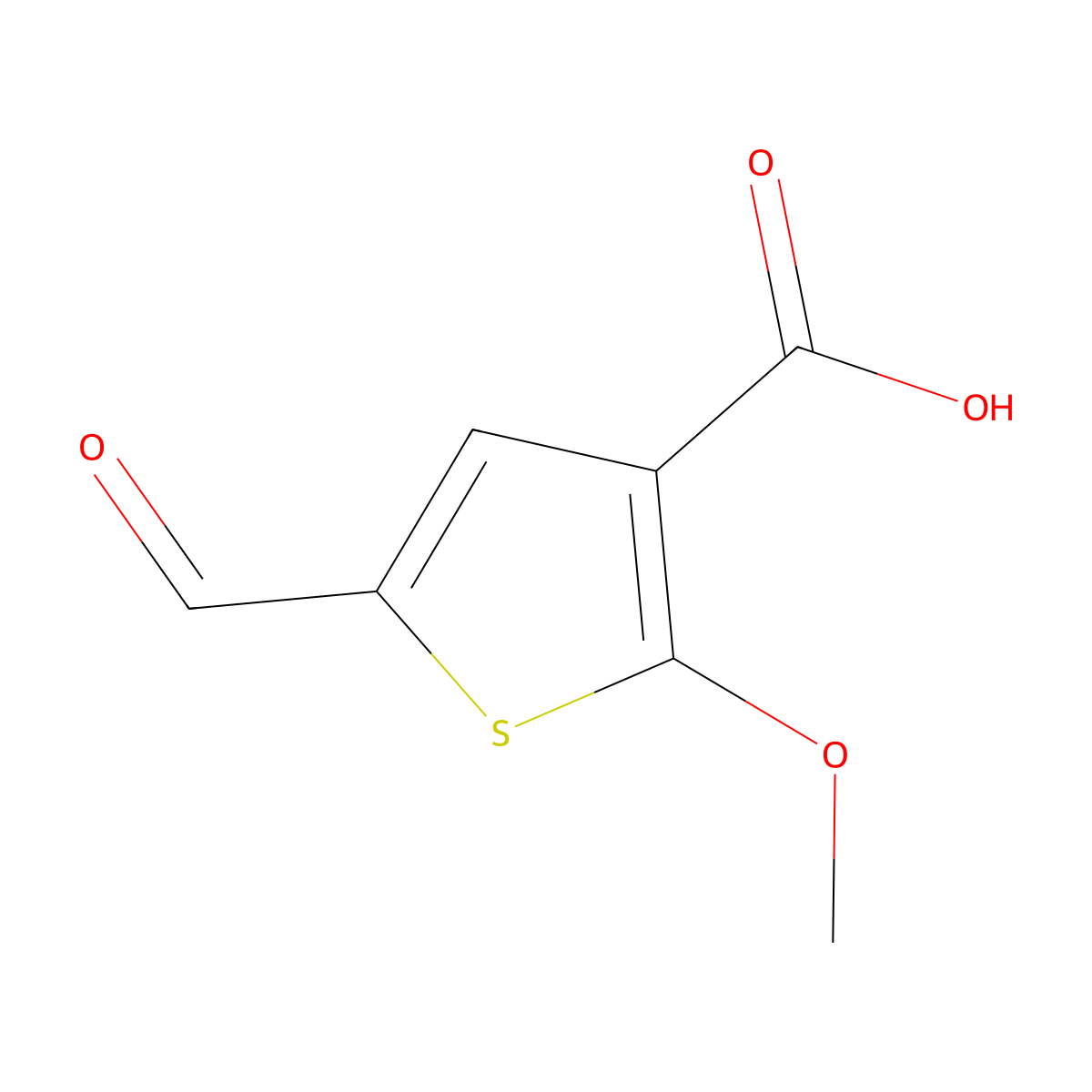 5-Formyl-2-methoxythiophene-3-carboxylic acid molecular structure, CAS 2248338-52-3