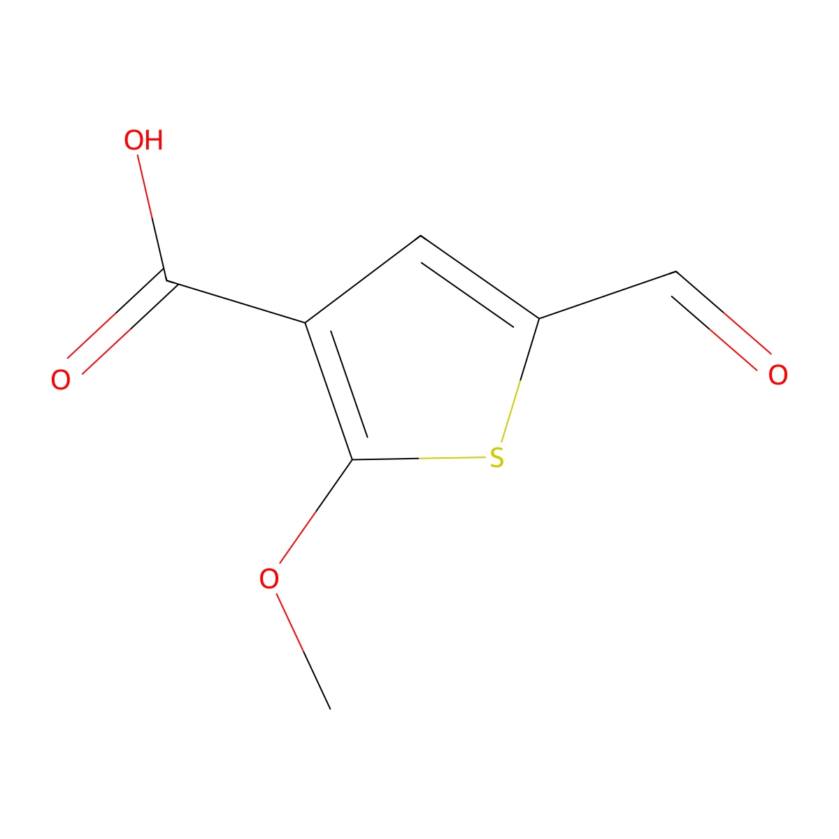 5-Formyl-2-methoxythiophene-3-carboxylic acid molecular structure, CAS 2248338-52-3