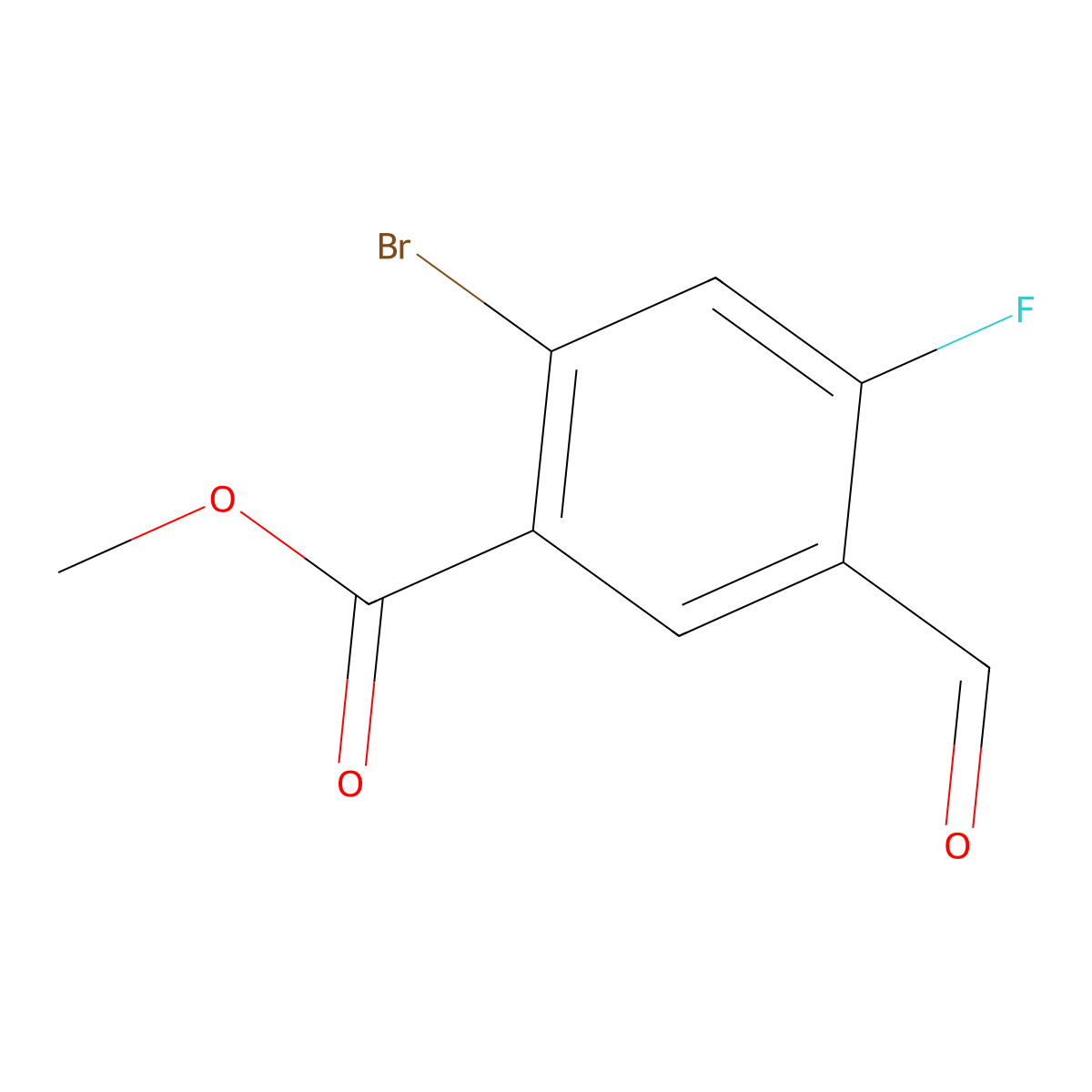 Methyl 2-bromo-4-fluoro-5-formylbenzoate molecular structure, CAS 2248338-92-1