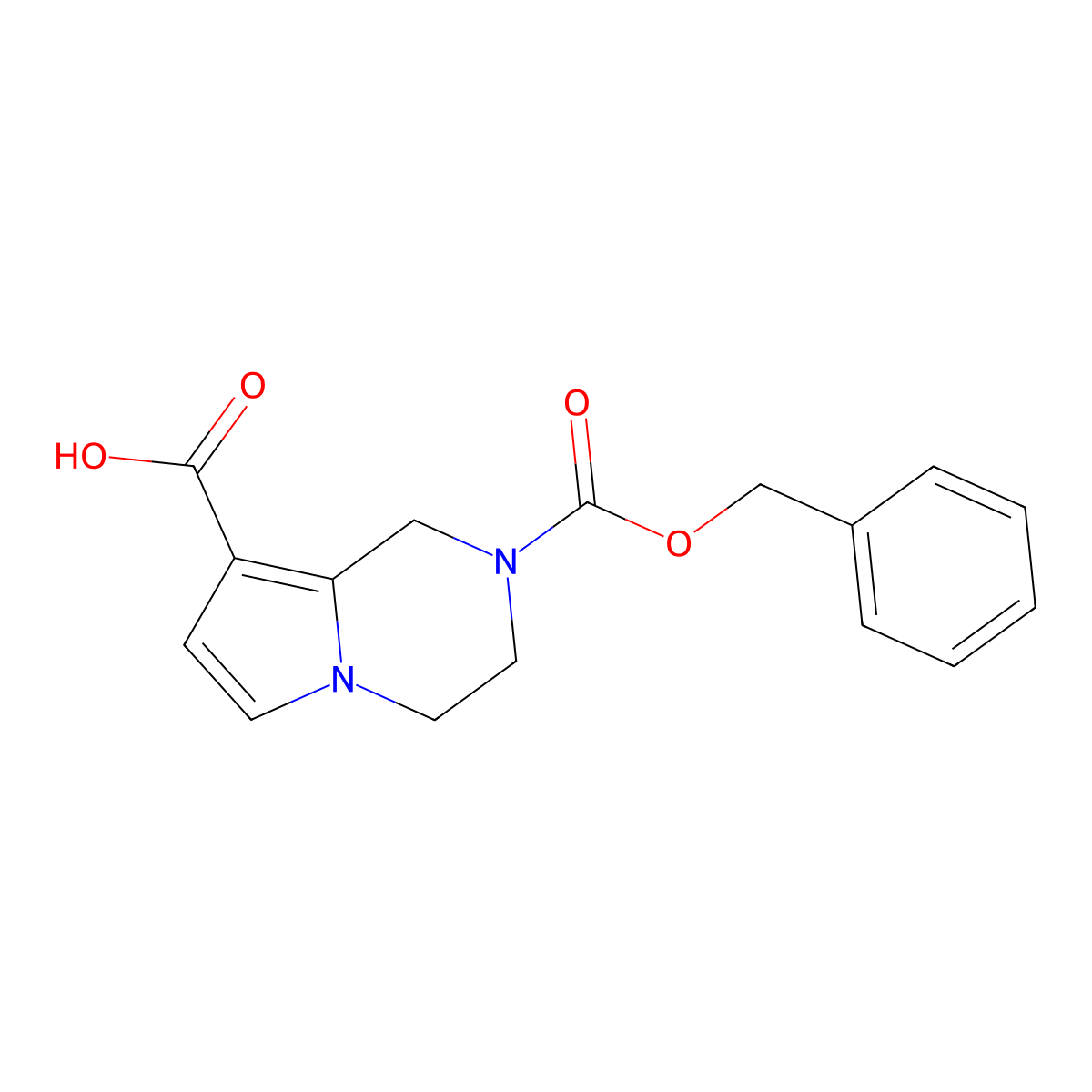 2-[(benzyloxy)carbonyl]-1H,2H,3H,4H-pyrrolo[1,2-a]pyrazine-8-carboxylic acid molecular structure, CAS 2248339-04-8