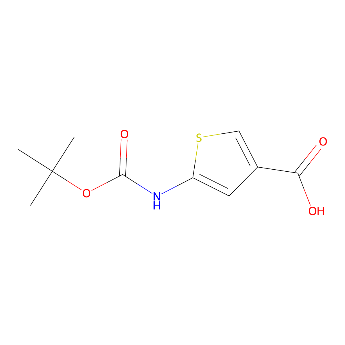 5-{[(Tert-butoxy)carbonyl]amino}thiophene-3-carboxylic acid molecular structure, CAS 2248339-30-0