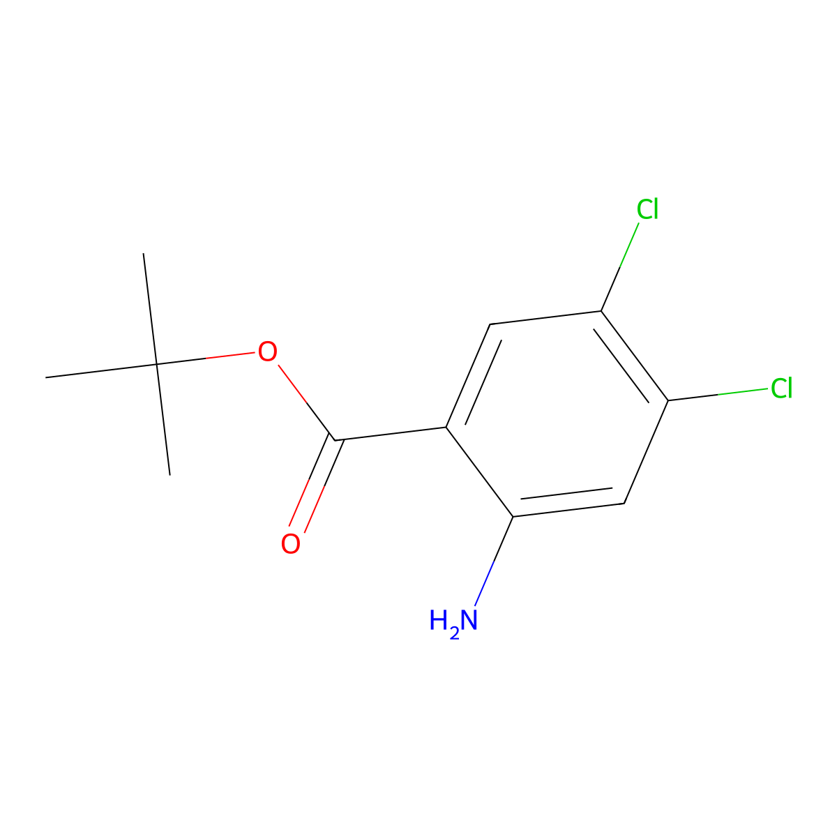 Tert-butyl 2-amino-4,5-dichlorobenzoate molecular structure, CAS 2248339-35-5
