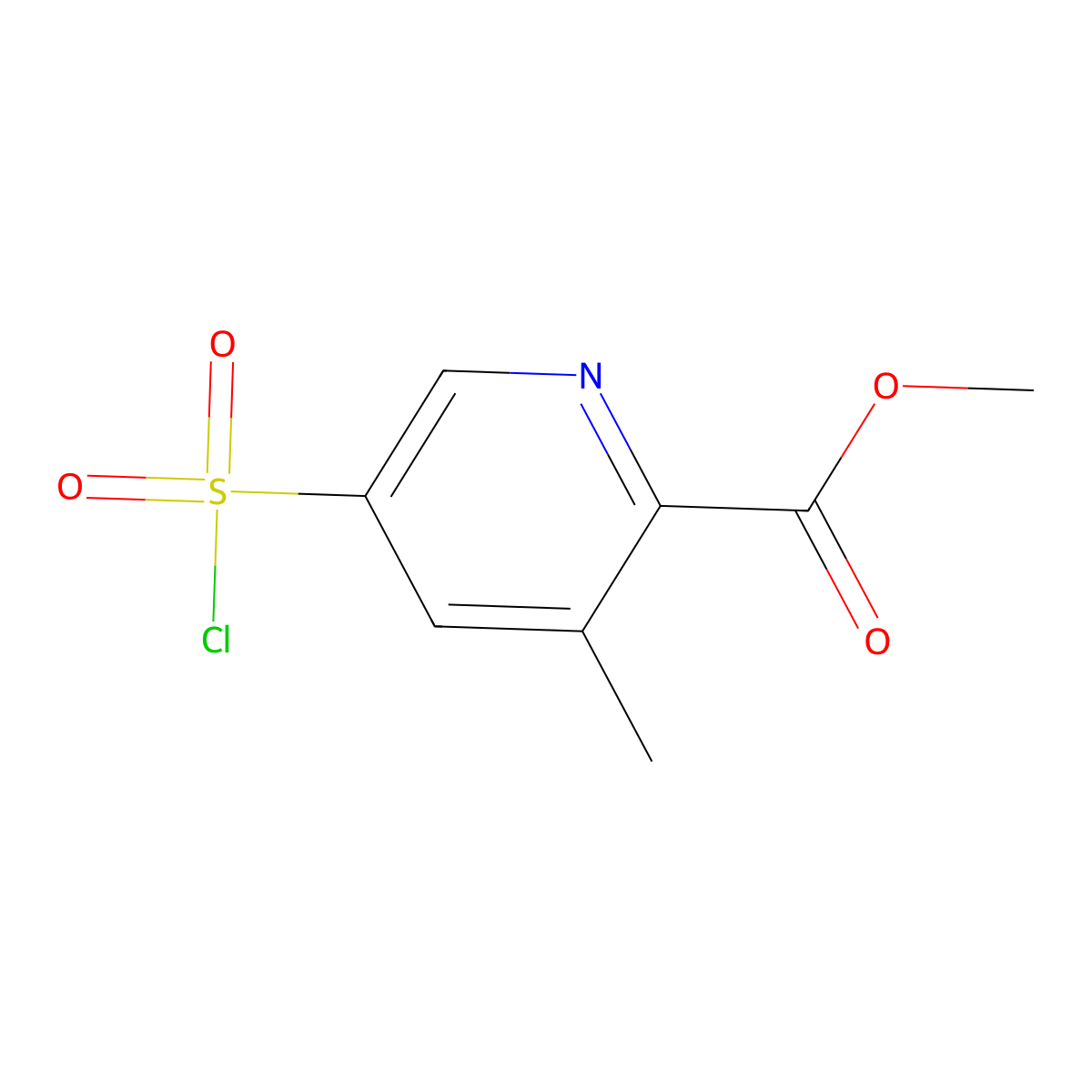 Methyl 5-(chlorosulfonyl)-3-methylpyridine-2-carboxylate molecular structure, CAS 2248339-67-3