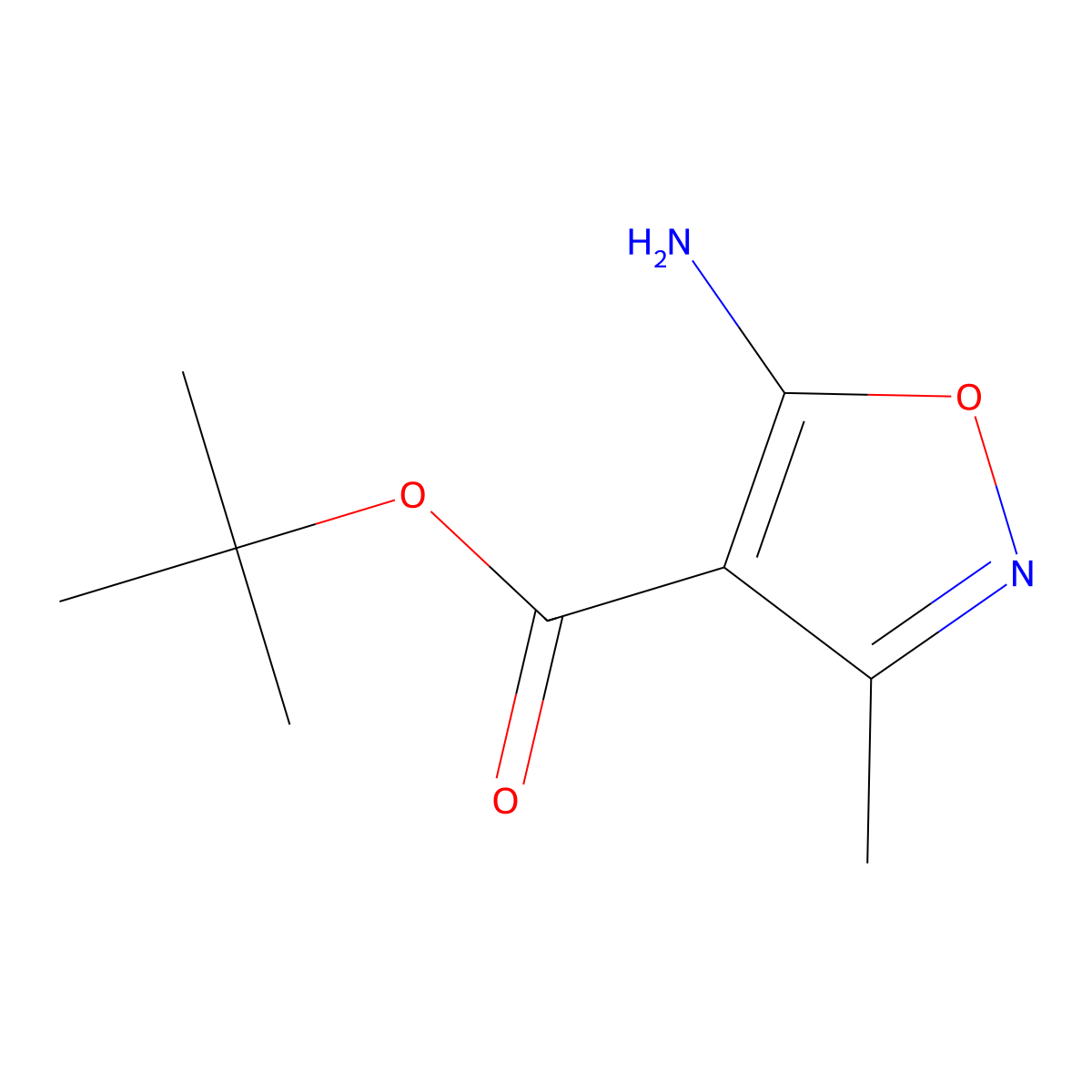 Tert-butyl 5-amino-3-methyl-1,2-oxazole-4-carboxylate molecular structure, CAS 2248340-08-9