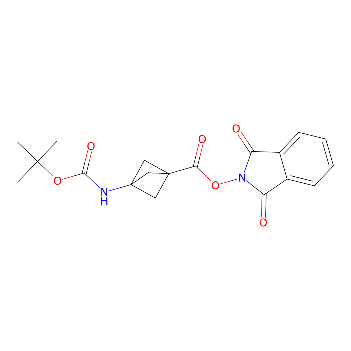 1,3-dioxo-2,3-dihydro-1H-isoindol-2-yl 3-{[(tert-butoxy)carbonyl]amino}bicyclo[1.1.1]pentane-1-carboxylate molecular structure, CAS 2248340-09-0