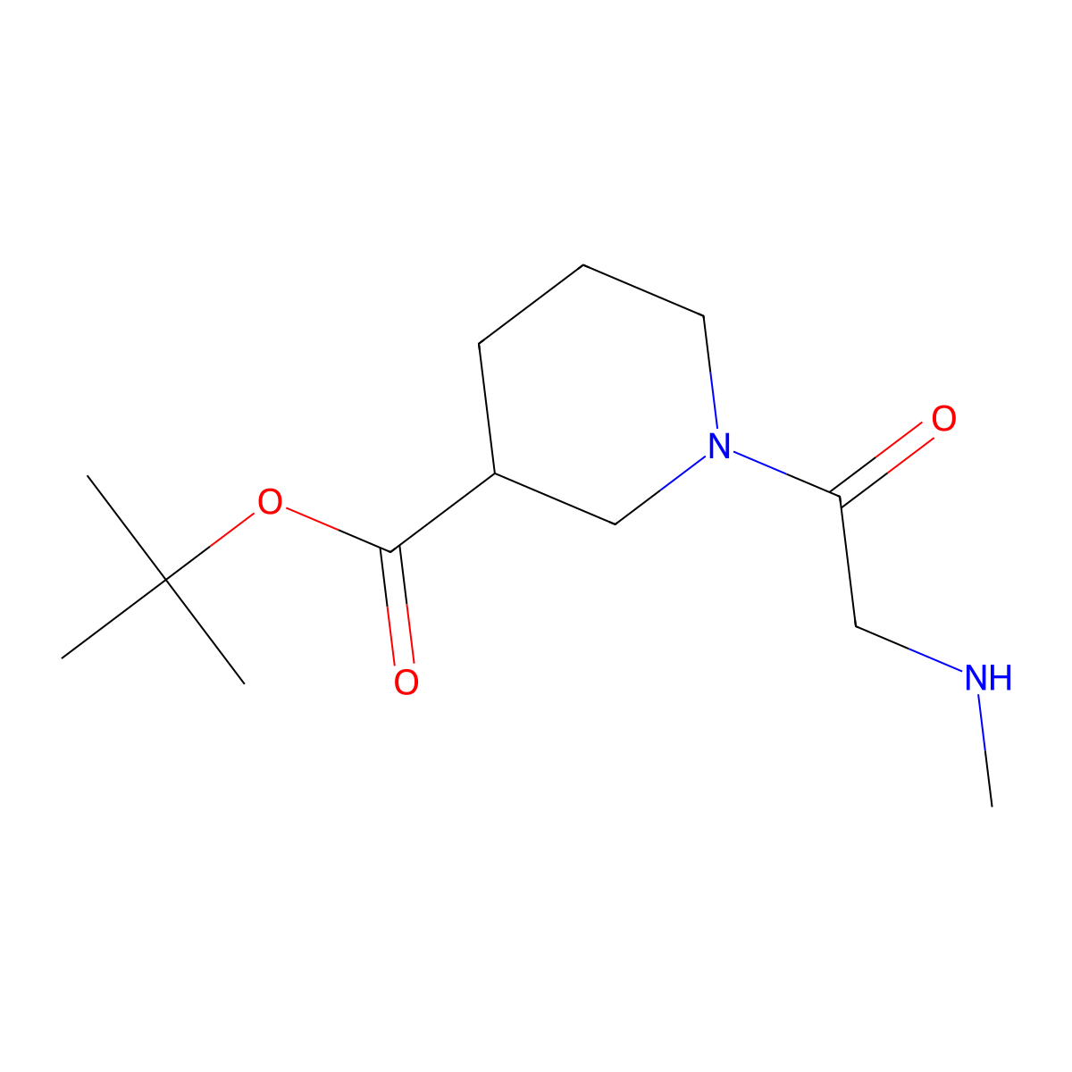Tert-butyl 1-[2-(methylamino)acetyl]piperidine-3-carboxylate molecular structure, CAS 2248340-61-4