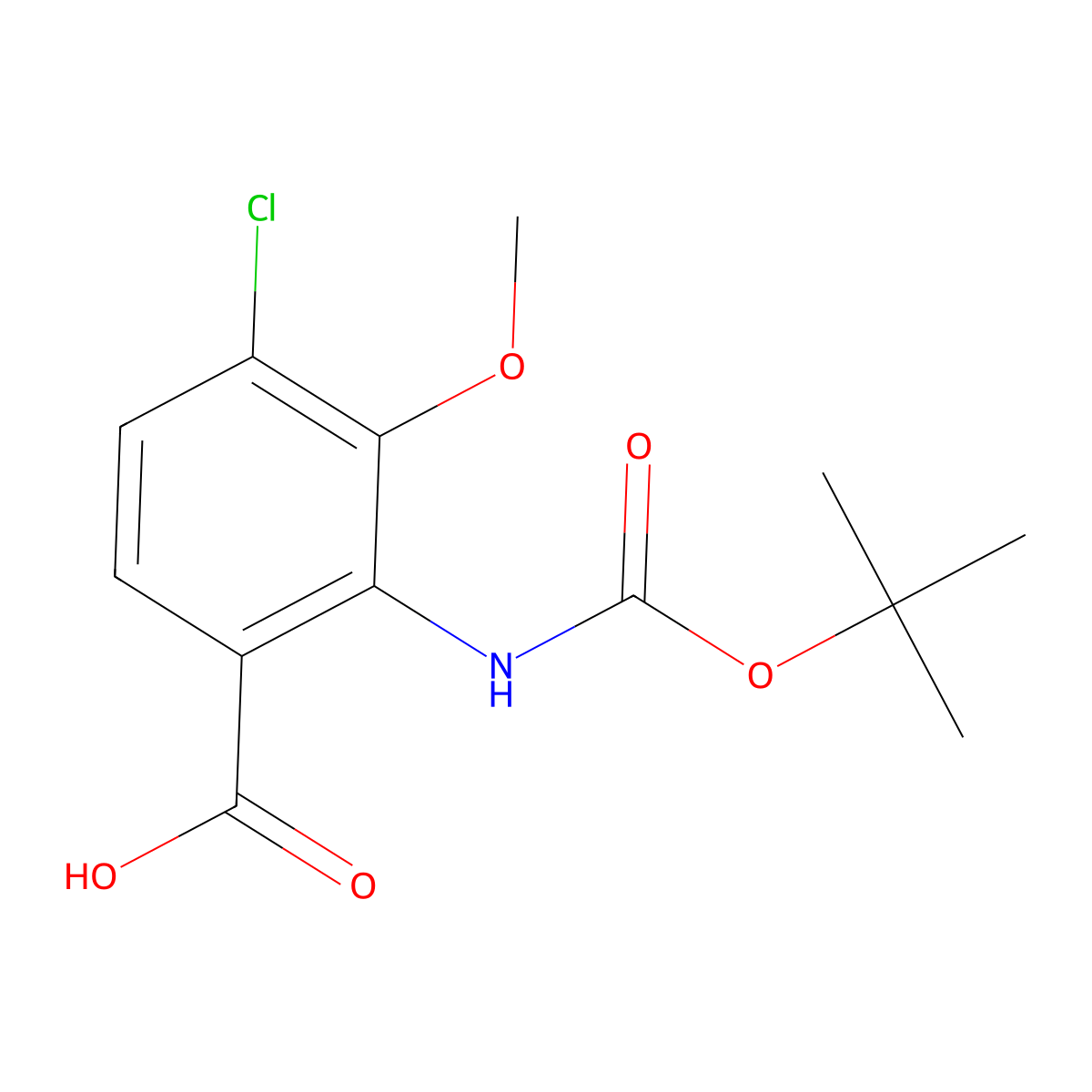 2-{[(Tert-butoxy)carbonyl]amino}-4-chloro-3-methoxybenzoic acid molecular structure, CAS 2248341-15-1