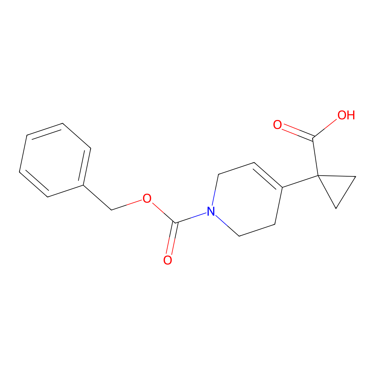 1-{1-[(Benzyloxy)carbonyl]-1,2,3,6-tetrahydropyridin-4-yl}cyclopropane-1-carboxylic acid molecular structure, CAS 2248341-49-1