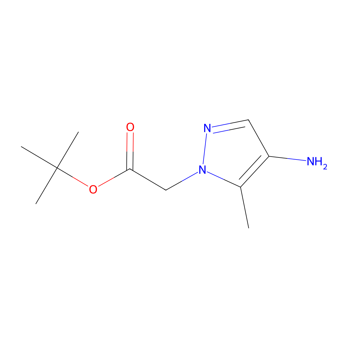 tert-butyl 2-(4-amino-5-methyl-1H-pyrazol-1-yl)acetate molecular structure, CAS 2248341-56-0