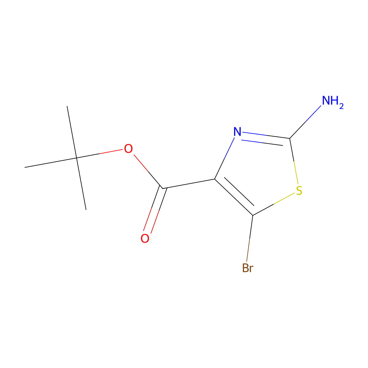 Tert-butyl 2-amino-5-bromo-1,3-thiazole-4-carboxylate molecular structure, CAS 2248341-61-7