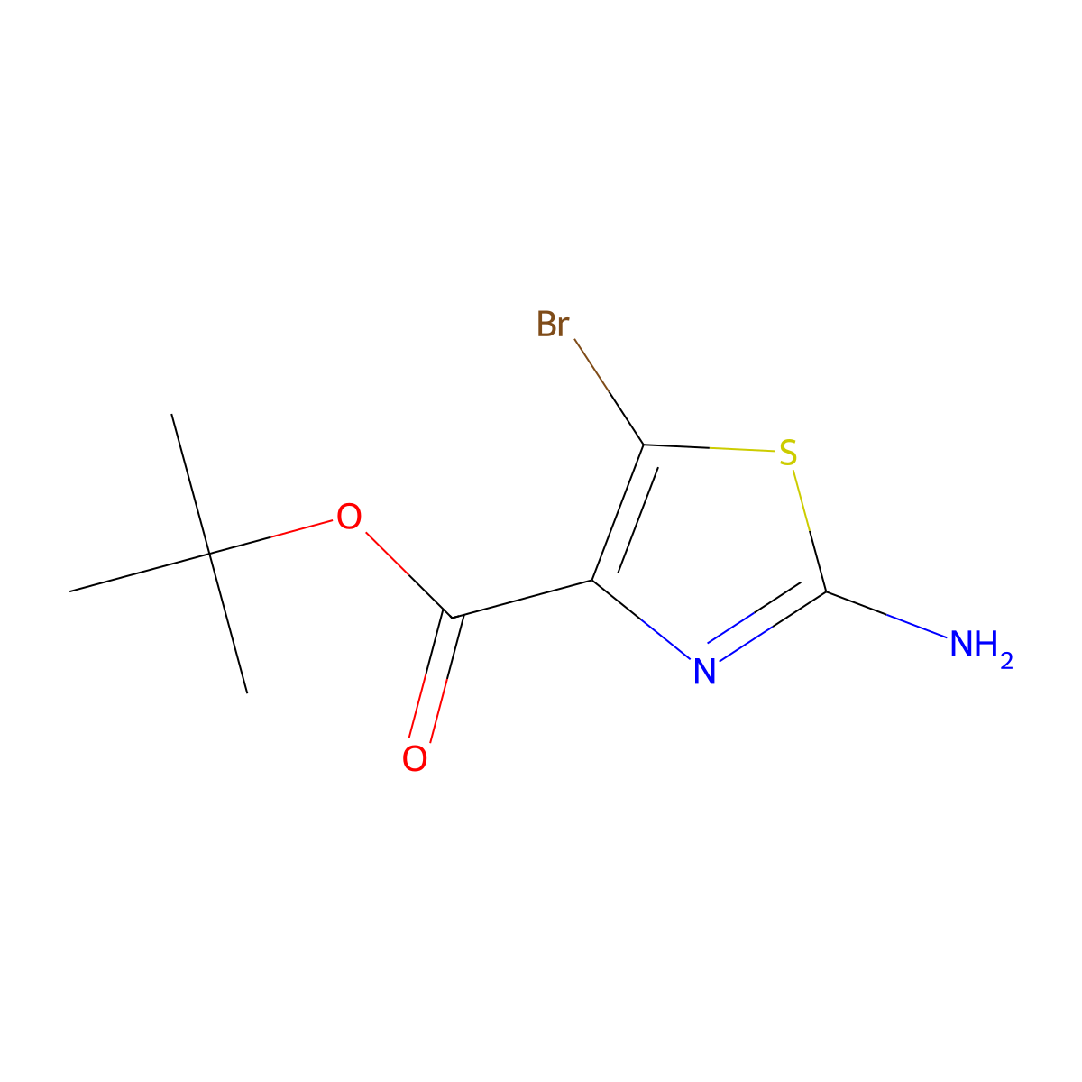 Tert-butyl 2-amino-5-bromo-1,3-thiazole-4-carboxylate molecular structure, CAS 2248341-61-7
