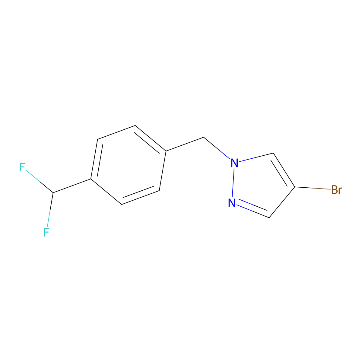 4-Bromo-1-(4-difluoromethylbenzyl)-1H-pyrazole molecular structure, CAS 2248341-99-1