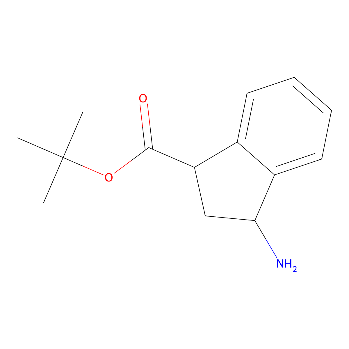 Tert-butyl (1R,3S)-3-amino-2,3-dihydro-1H-indene-1-carboxylate molecular structure, CAS 2248342-57-4