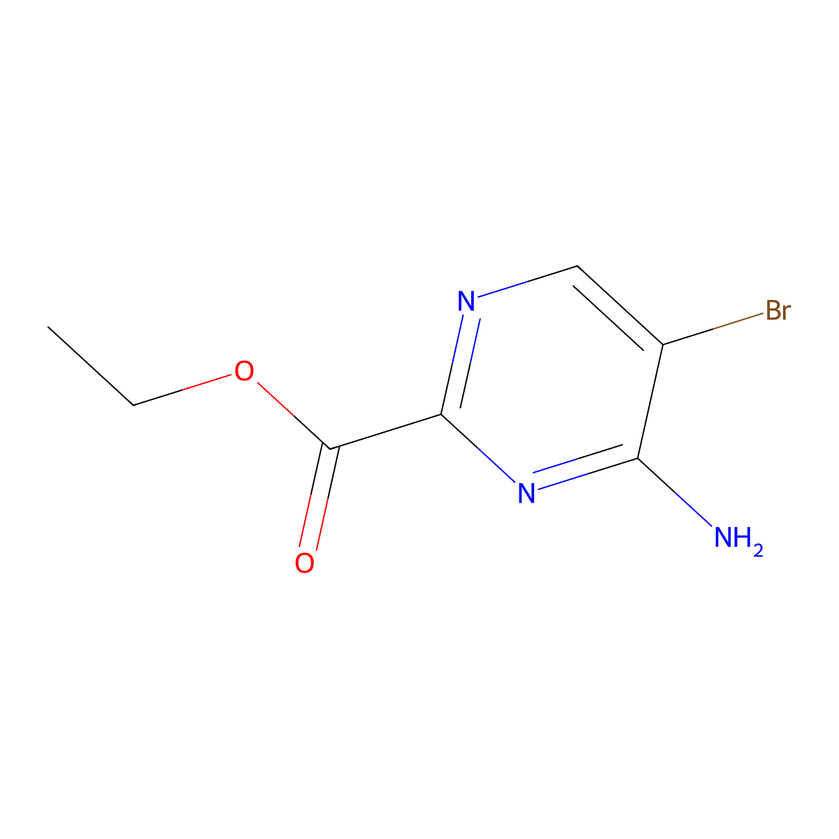 Ethyl 4-amino-5-bromopyrimidine-2-carboxylate molecular structure, CAS 2248342-73-4