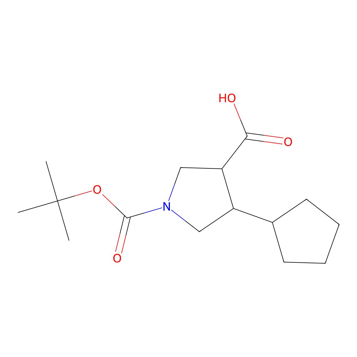 1-[(Tert-butoxy)carbonyl]-4-cyclopentylpyrrolidine-3-carboxylicacid molecular structure, CAS 2248342-81-4