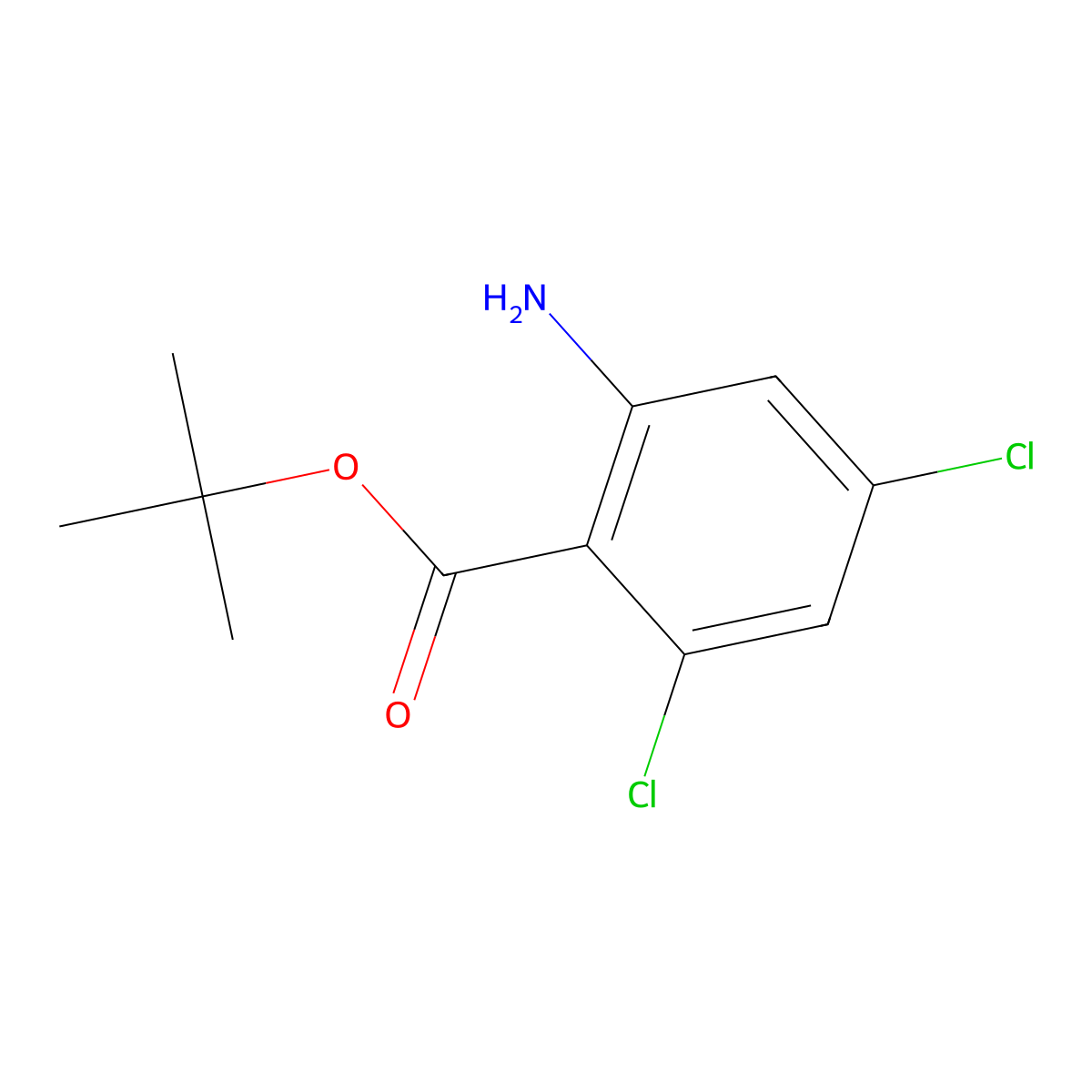 Tert-butyl 2-amino-4,6-dichlorobenzoate molecular structure, CAS 2248343-09-9