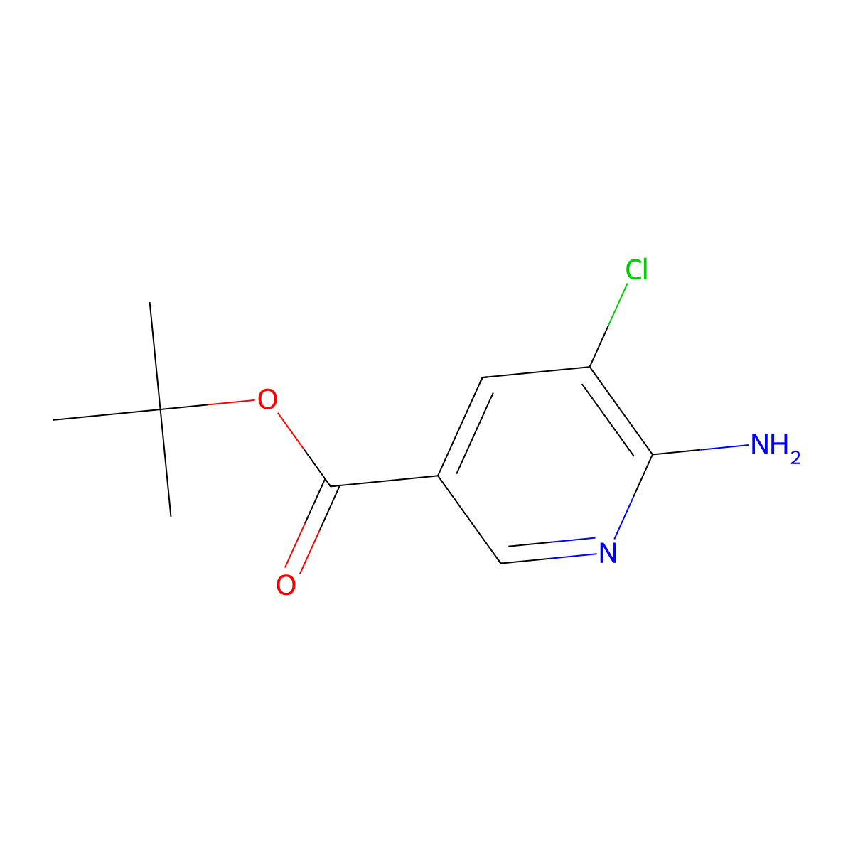 Tert-butyl 6-amino-5-chloropyridine-3-carboxylate molecular structure, CAS 2248343-79-3