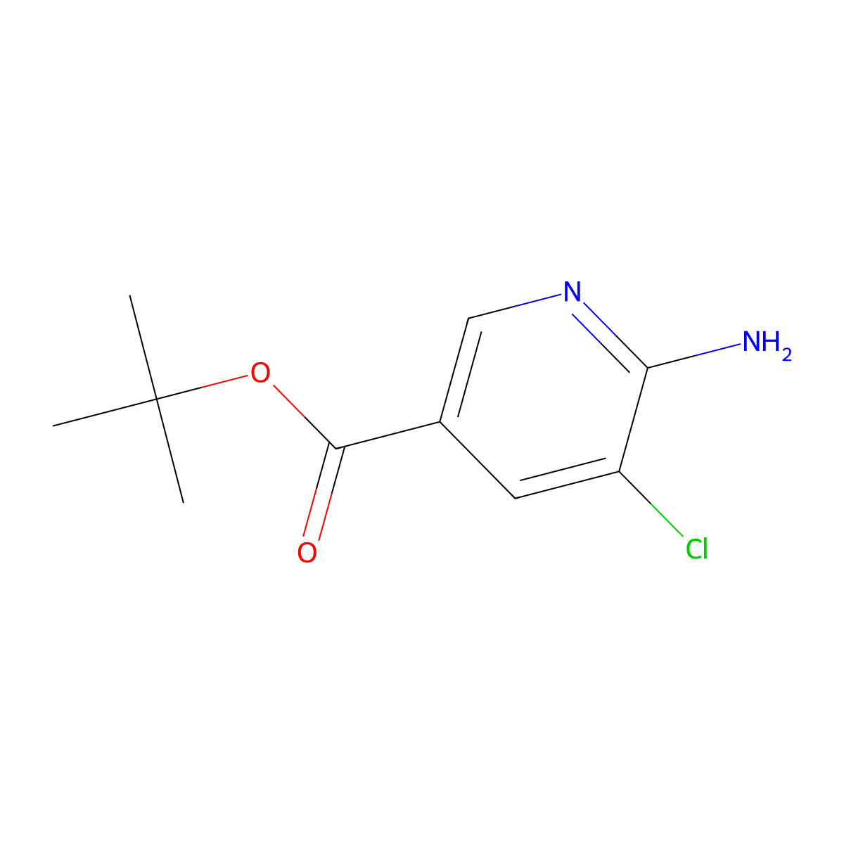 Tert-butyl 6-amino-5-chloropyridine-3-carboxylate molecular structure, CAS 2248343-79-3