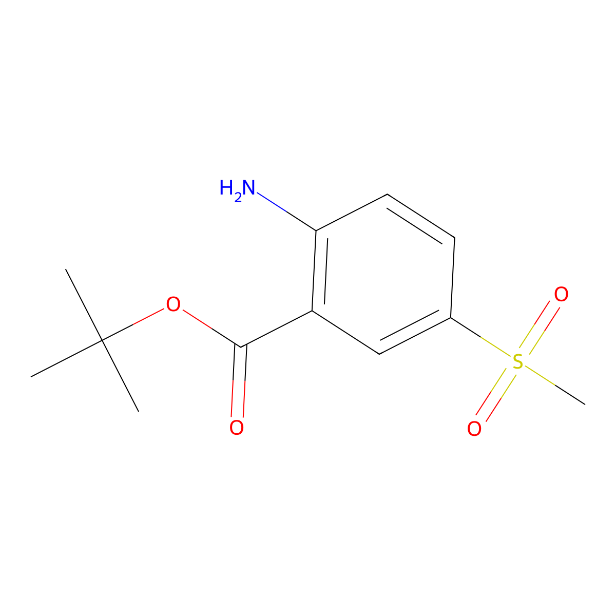 Tert-butyl 2-amino-5-methanesulfonylbenzoate molecular structure, CAS 2248343-89-5