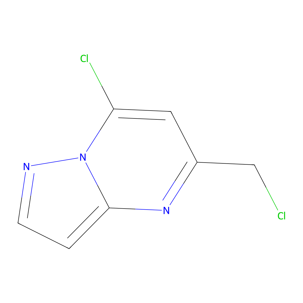 7-Chloro-5-(chloromethyl)pyrazolo(1,5-a)pyrimidine molecular structure, CAS 2248343-96-4