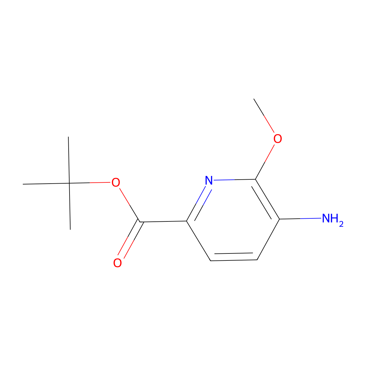 Tert-butyl 5-amino-6-methoxypyridine-2-carboxylate molecular structure, CAS 2248344-03-6