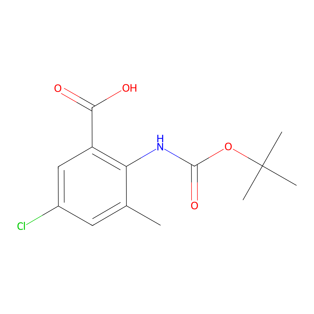 2-{[(Tert-butoxy)carbonyl]amino}-5-chloro-3-methylbenzoic acid molecular structure, CAS 2248344-10-5