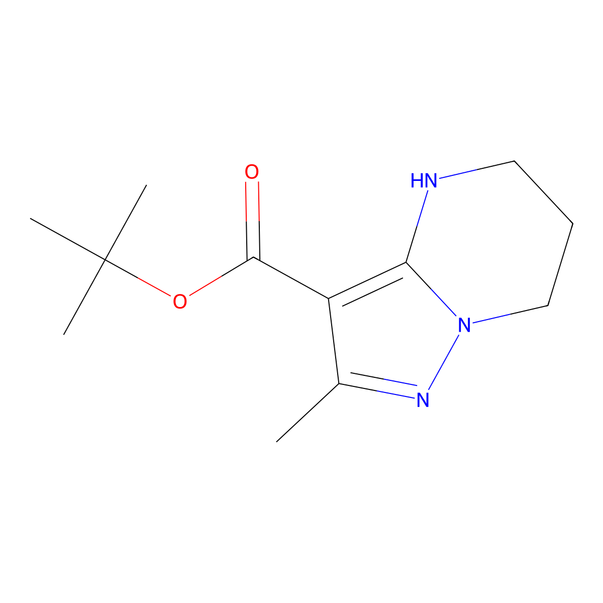 tert-butyl 2-methyl-4H,5H,6H,7H-pyrazolo[1,5-a]pyrimidine-3-carboxylate molecular structure, CAS 2248344-17-2