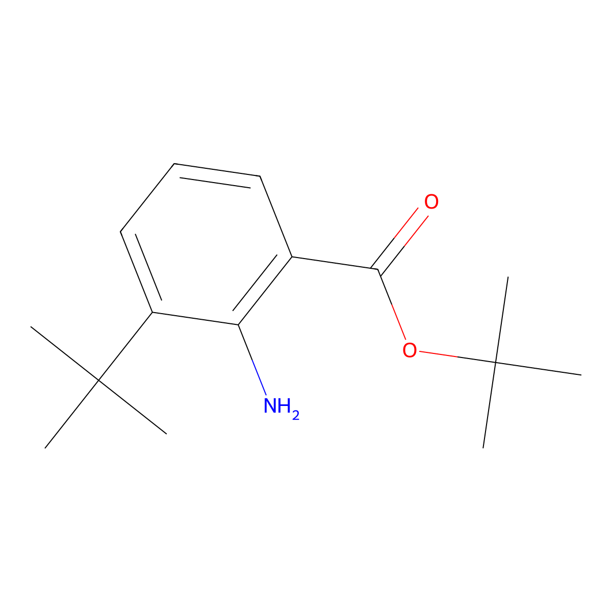 Tert-butyl 2-amino-3-tert-butylbenzoate molecular structure, CAS 2248344-80-9