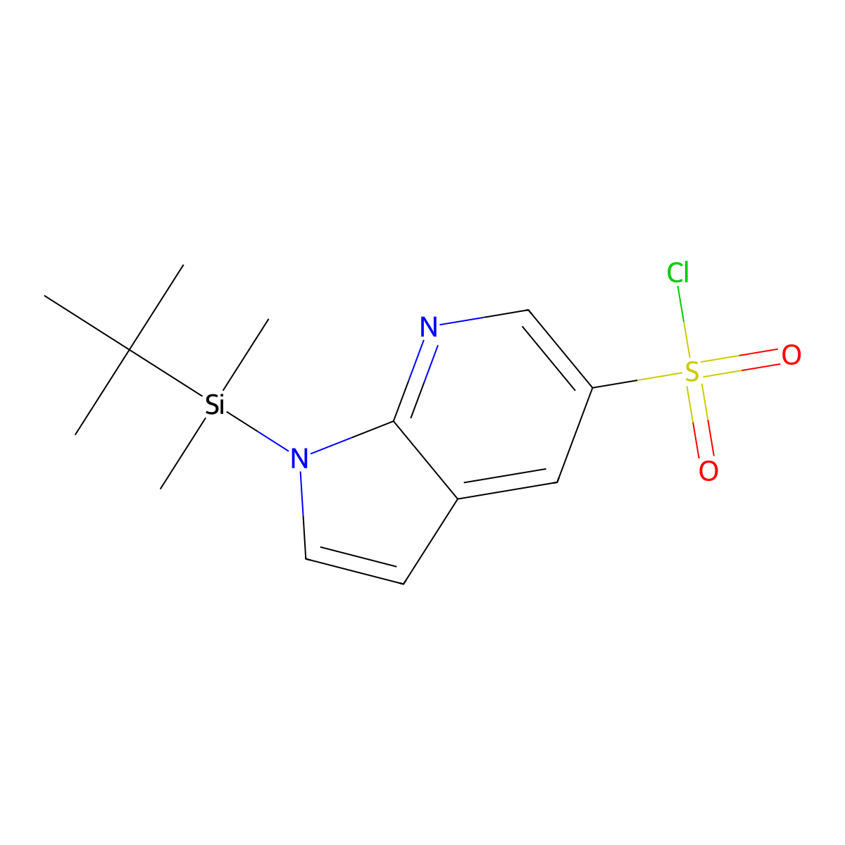 1-[Tert-butyl(dimethyl)silyl]pyrrolo[2,3-b]pyridine-5-sulfonyl chloride molecular structure, CAS 2248345-19-7