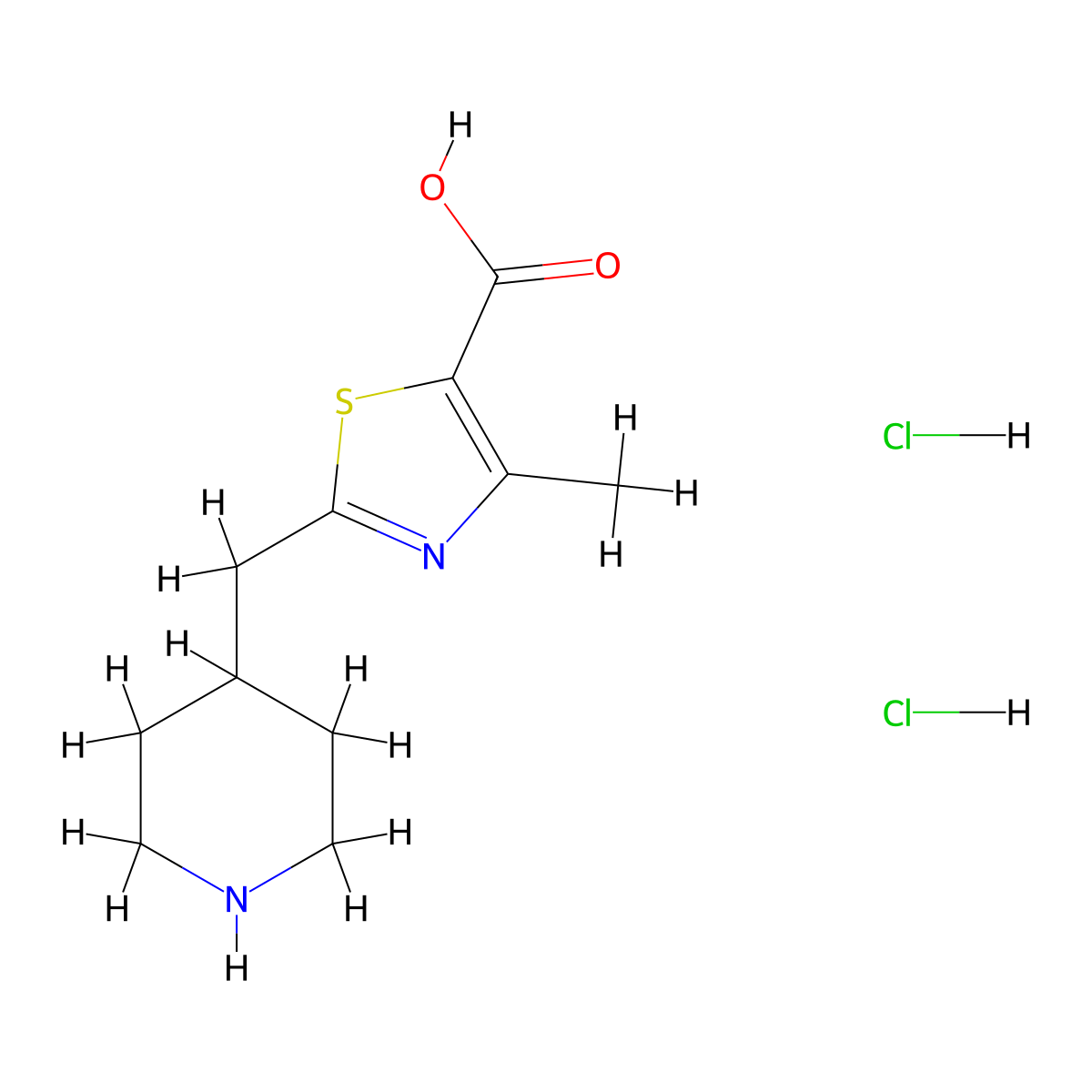 4-Methyl-2-[(piperidin-4-yl)methyl]-1,3-thiazole-5-carboxylic acid dihydrochloride molecular structure, CAS 2248345-23-3