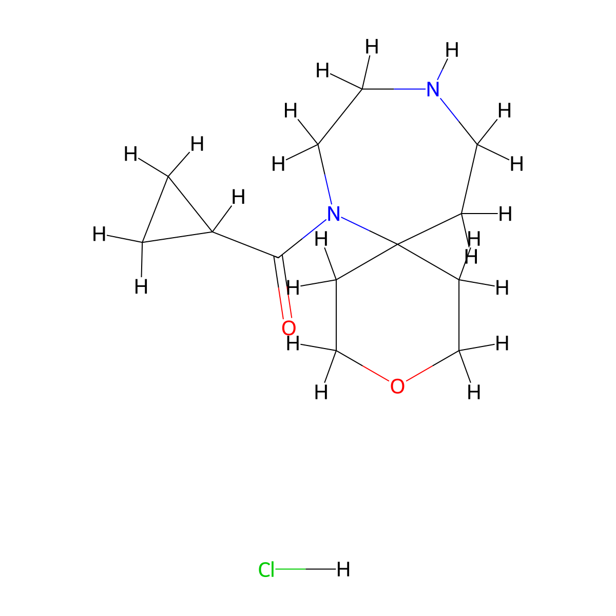 7-Cyclopropanecarbonyl-3-oxa-7,10-diazaspiro[5.6]dodecane hydrochloride molecular structure, CAS 2248345-24-4