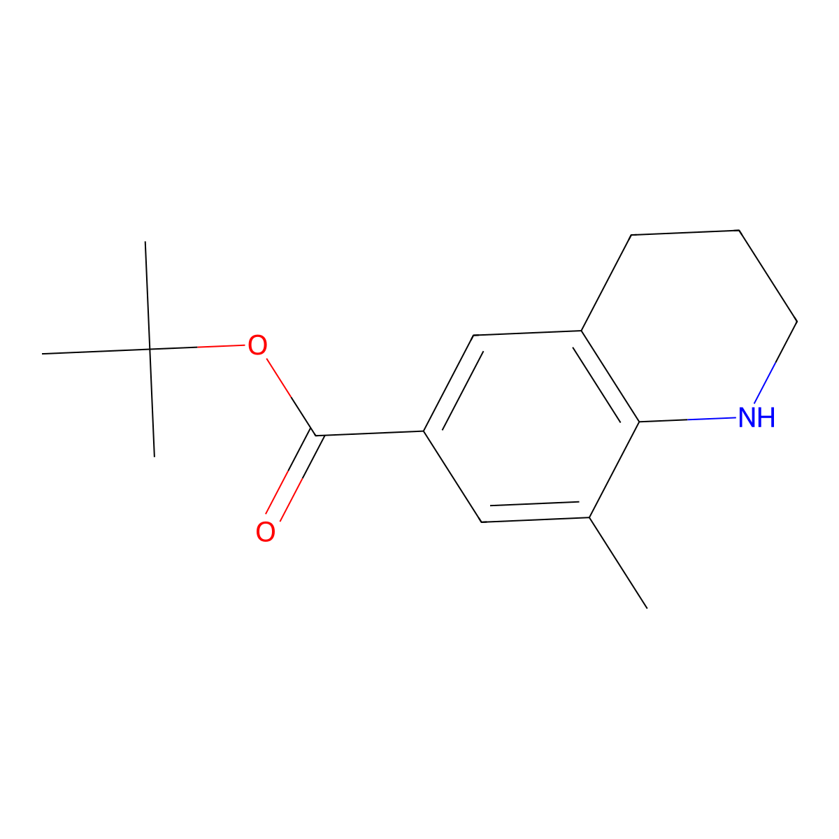 Tert-butyl 8-methyl-1,2,3,4-tetrahydroquinoline-6-carboxylate molecular structure, CAS 2248345-51-7