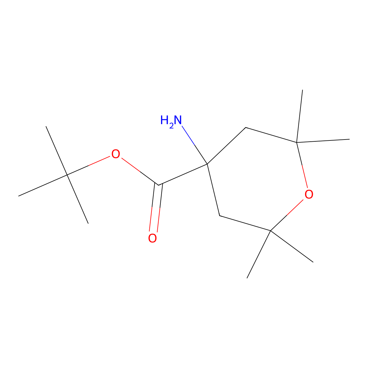 Tert-butyl 4-amino-2,2,6,6-tetramethyloxane-4-carboxylate molecular structure, CAS 2248345-69-7
