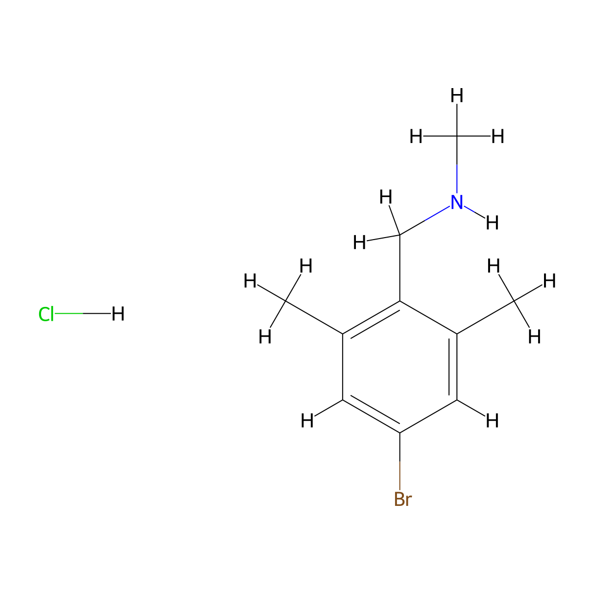 [(4-Bromo-2,6-dimethylphenyl)methyl](methyl)amine hydrochloride molecular structure, CAS 2248345-98-2