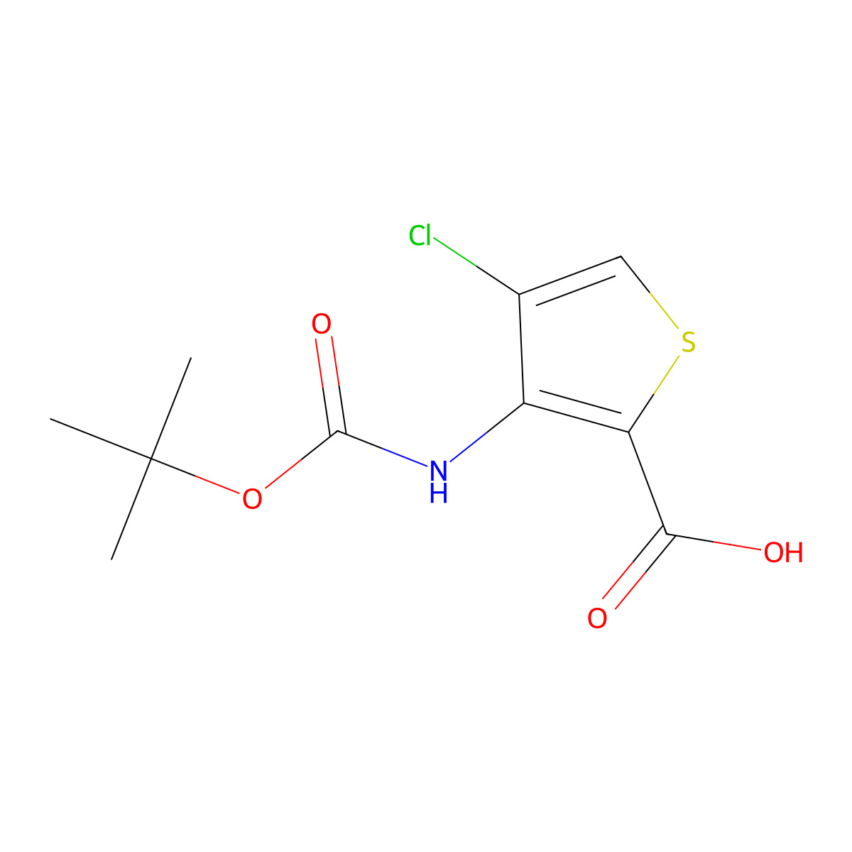 3-{[(Tert-butoxy)carbonyl]amino}-4-chlorothiophene-2-carboxylic acid molecular structure, CAS 2248346-10-1