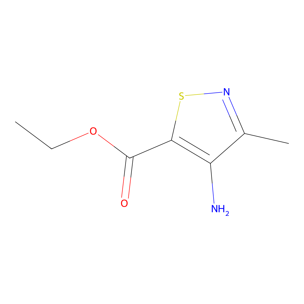 Ethyl 4-amino-3-methyl-1,2-thiazole-5-carboxylate molecular structure, CAS 2248348-54-9